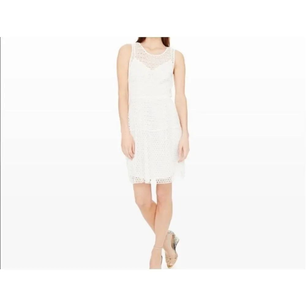 Club Monaco Willough Eyelet White Lined Dress sz 2